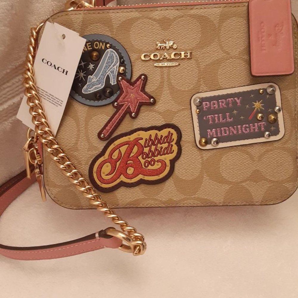 Disney X Coach Box Crossbody In Signature Canvas With Patches